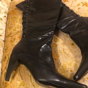 SOLD Antonio Melani Black Lace Up Leather Boots